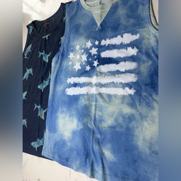 2 Pk Cat & Jack Boys Summer 4th of July Sleeveless Tank Tops  M 8/10 - Picture 5 of 9